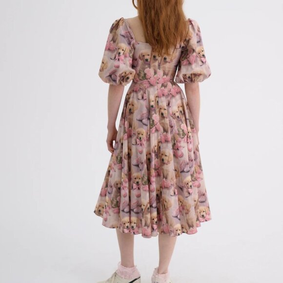 Selkie Golden Paradise Day Dress - M / NWOT - Picture 3 of 7